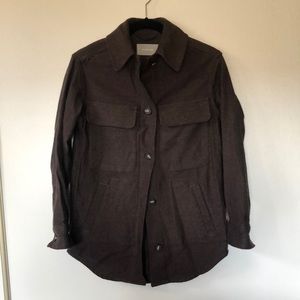 Everlane chocolate brown heavy flannel over shirt